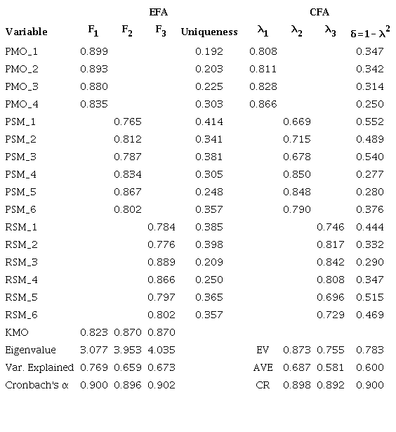 Exploratory and Confirmatory Factor Analysis