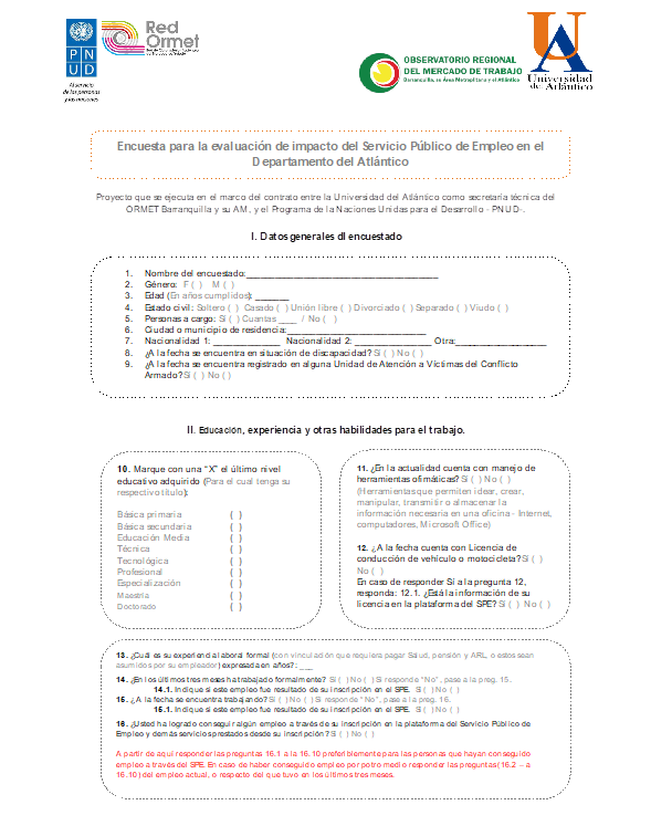 Cuestionario de la encuesta aplicada