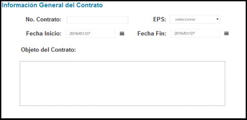 Formulario para el registro de la informaci&oacute;n general del contrato