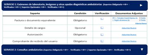 Modelo de lista de chequeo para la
verificaci&oacute;n de los soportes que se deben anexar a las facturas