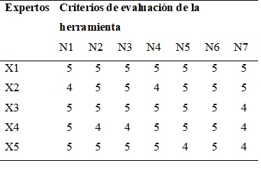 Resultados de la
evaluaci&oacute;n con el panel de expertos