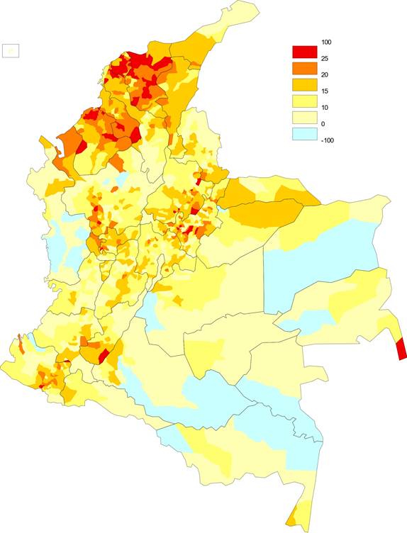 Diferencia en las tasas de abstención entre la segunda vuelta de 2014 y el plebiscito de 2016.