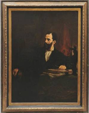 Thomas Driendl (1849-1916). Retrato do conselheiro Antonio Ferreira Vianna, redator da Lei &Aacute;urea. &Oacute;leo sobre tela. 168&times;95 cm.