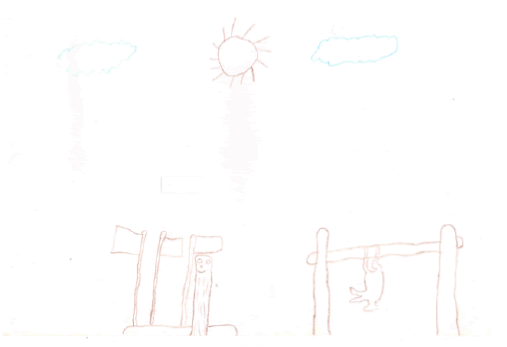 Dibujo rewe y chivo.