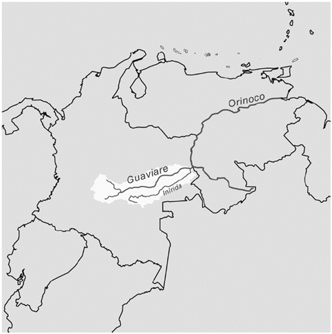 Mapa del departamento de Guaviare