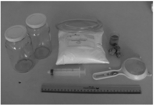 Materiales Utilizados en el procedimiento de maceración y decantación.