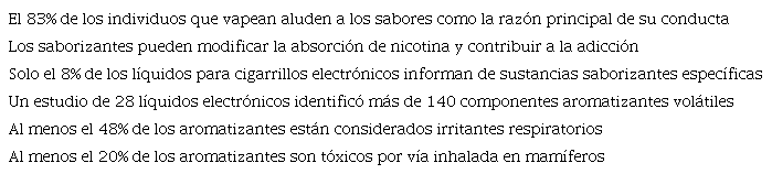 Aspectos claves de los saborizantes