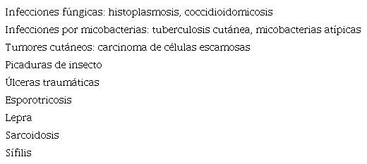 Diagn�stico diferencial de leishmaniasis cut�nea