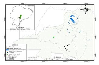 Location of the permanent sampling plots