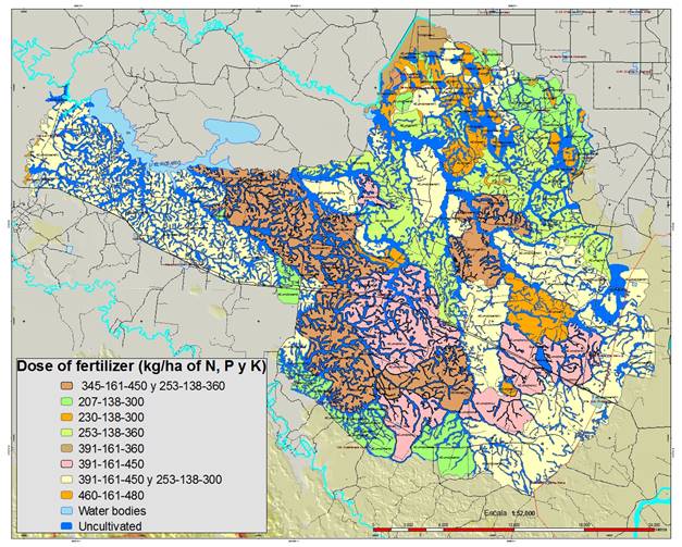Fertilizer doses recommended for pineapple crop in Huimanguillo, Tabasco-Mexico.