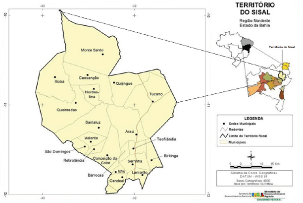 Location of S&atilde;o Domingos - BA, Brazil (2014).