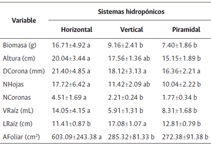 Efecto del factor tipo de sistema hidrop&oacute;nico en variables agron&oacute;micas de fresa (Fragaria ananassa Duch.) en la variedad Albi&oacute;n
