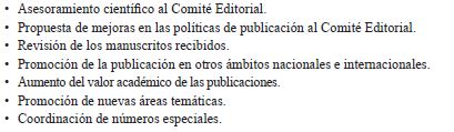 Principales funciones del Comité Científico.