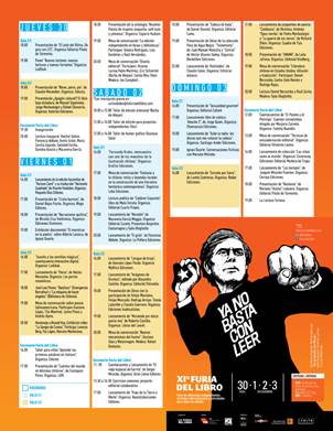 Programa feria La Furia del Libro, 2017. Fuente: La Furia del Libro.