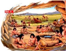 Imagen de &ldquo;las sociedades recolectoras de fines del Paleol&iacute;tico&rdquo;. Texto de HGyCS, 2010 y 2012: 60.