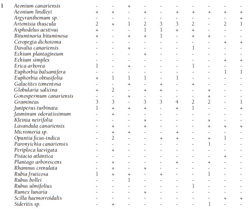 Resumen de inventarios de vegetación de los sabinares de Anaga.