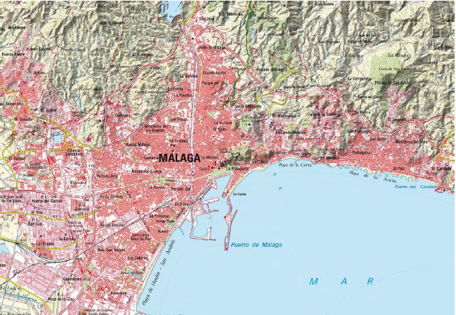 Ubicación y plano básico de Málaga