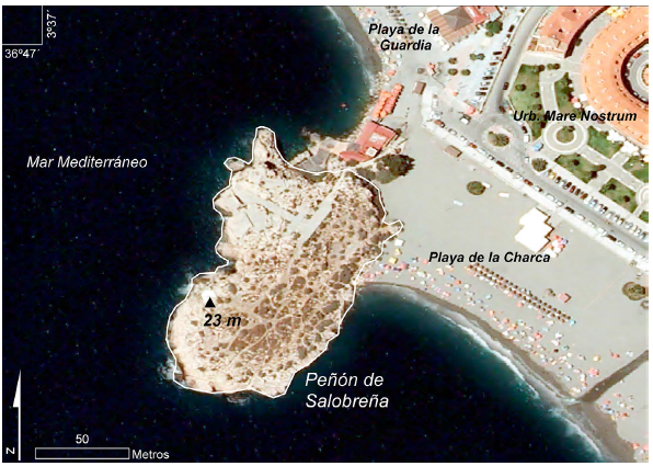 Delimitación propuesta de la microrreserva del Peñón de
Salobreña