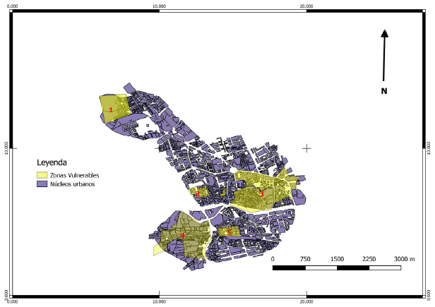 Zonas vulnerables y especialmente conflictivas de la ciudad de Murcia