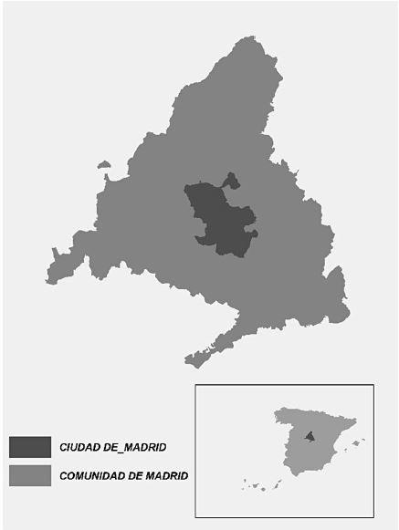 Localizaci�n geogr�fica de la ciudad de Madrid