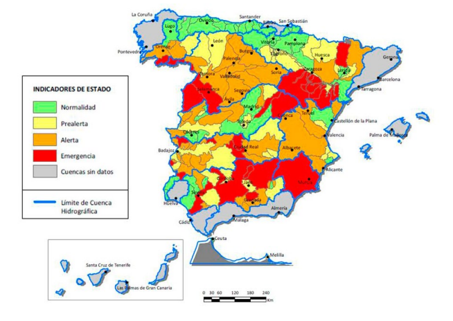 Mapa de seguimiento de la sequ�a (febrero de 2018)