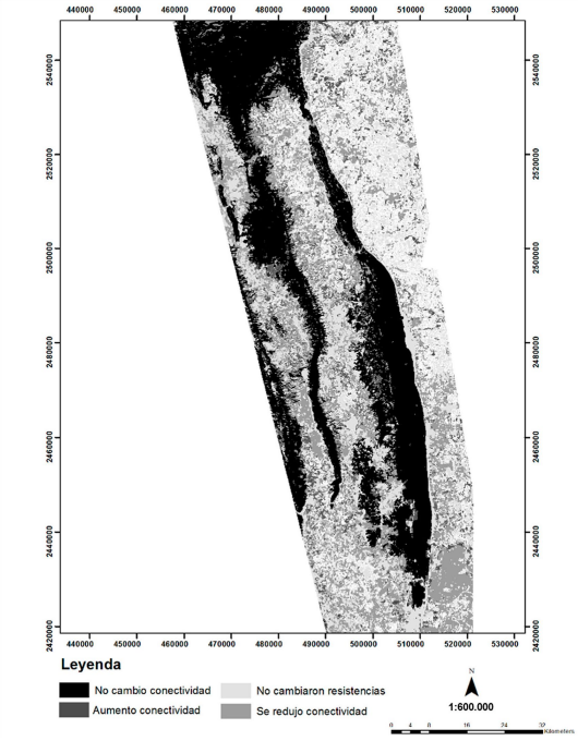 Cambios en la conectividad para el periodo (1993-2014)