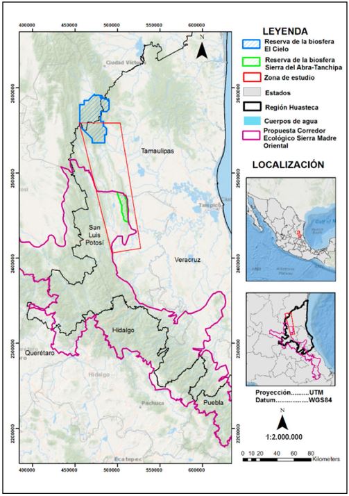 Ubicaci�n del �rea de estudio