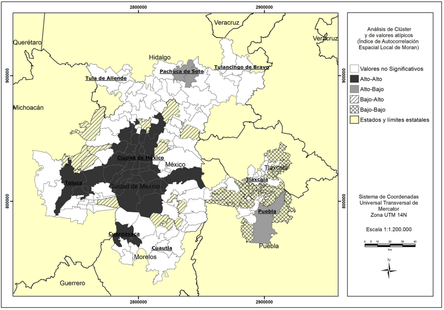 Mapa de clústeres del Índice de Sustentabilidad Ambiental Urbana