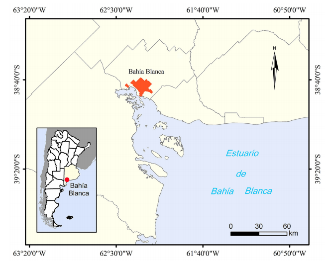 Localización de Bahía Blanca, Argentina