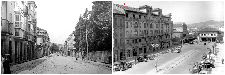 Torrelavega: principales v�as urbanas de conexi�n del centro urbano con las estaciones ferroviarias