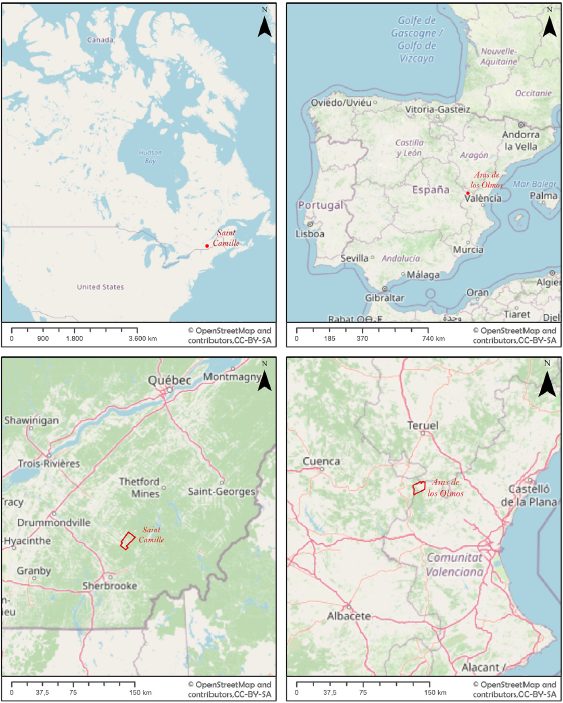 Localización de los territorios de estudio