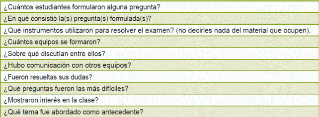 Preguntas gu&iacute;as de la observaci&oacute;n.