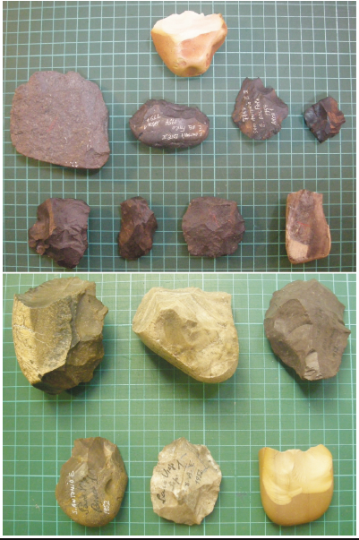 Ncleos integrantes de la muestra analizada. Escala: cada cuadrado de la figura representa 11 cm.