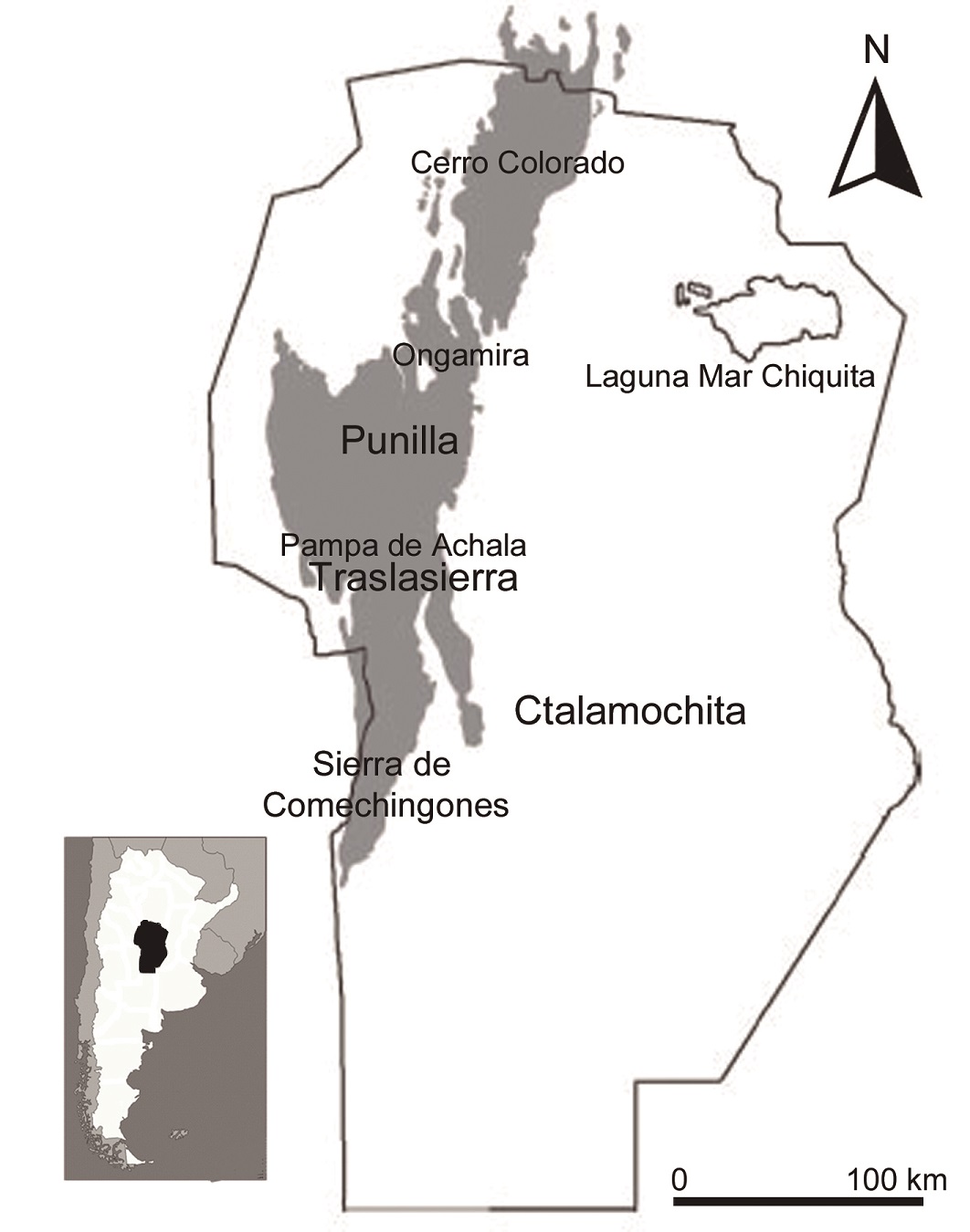Mapa de ubicacin con las principales referencias geogrficas de procedencia del material.