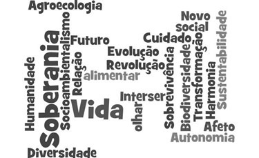 - Nuvem de palavras - Percepção dos participantes nas formações virtuais sobre o Projeto Plantio Agroecológico Solidário