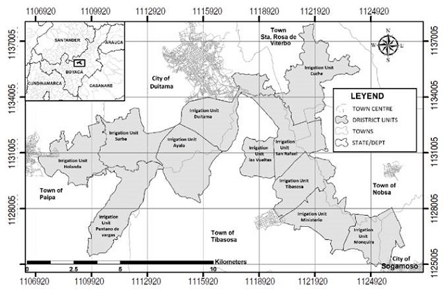 Location of the Irrigation and Drainage District of Alto Chicamocha.
