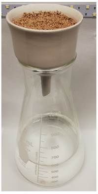 Schematic of the filtration unit featuring a Büchner funnel setup for post-filtration SMZ retention.