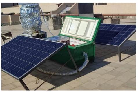 The indirect evaporative solar pre-cooler (IESP) experimental setup.