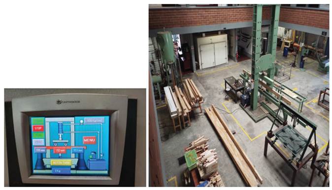 Loading frame capacity 40,000 kg and data processor Unitronics.