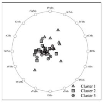 Grupos de d&iacute;adas en funci&oacute;n de las interacciones en el Consultorio de
Seguimiento para Ni&ntilde;os de Alto Riesgo.