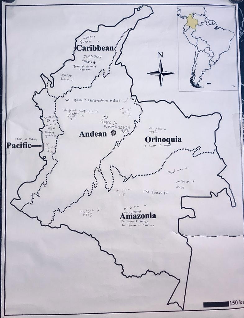 Cartograf�a colectiva de las regiones de Colombia