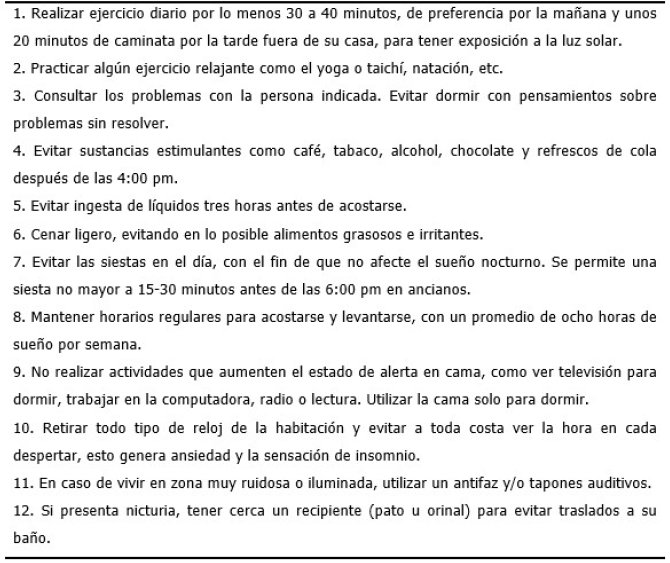 Medidas de higiene del sue&ntilde;o