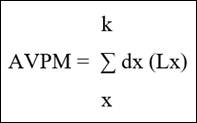 Fórmula para calcular la carga por mortalidad (AVPM).