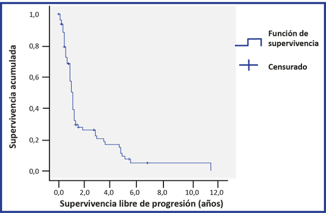 Curva de Kaplan-Meier para la supervivencia libre de progresión.