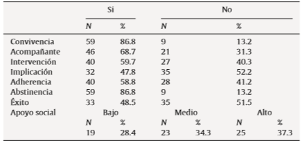 Apoyo social y resultados terap&eacute;uticos