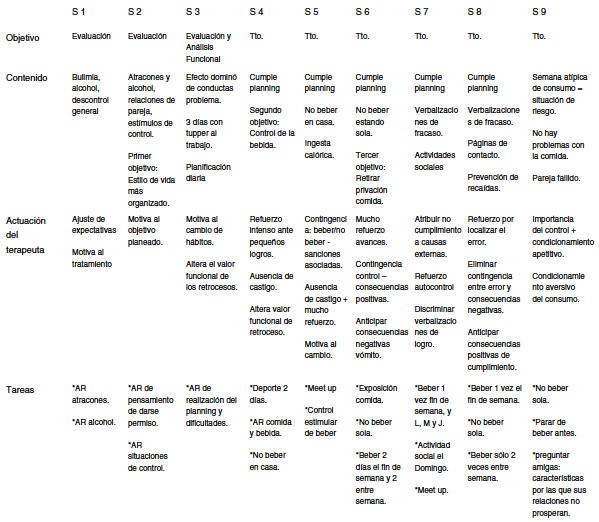Desarrollo de las sesiones
