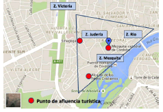 Mapa de las zonas de mayor afluencia
turística de Córdoba