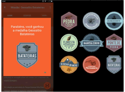 Pantalla de la aplicaci&oacute;n con las medallas ganadas por el jugador