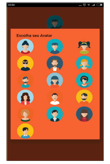 Pantalla de la aplicaci&oacute;n con los avatares disponibles