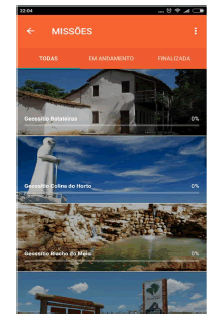 Pantalla de la aplicaci&oacute;n con las misiones disponibles